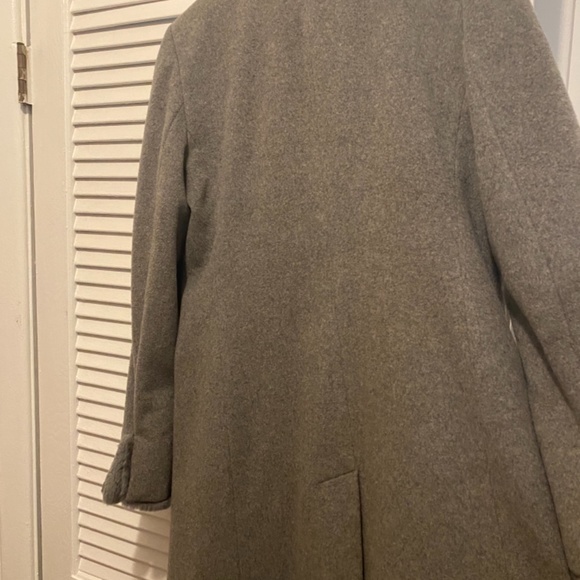 Via Spiga Wool Coat With Rabbit Collar and Fur Trim - size 8 - Picture 5 of 5